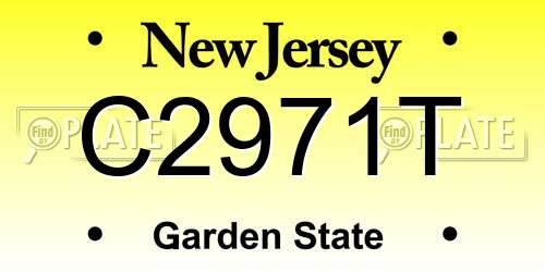 C2971T New Jersey License Plate