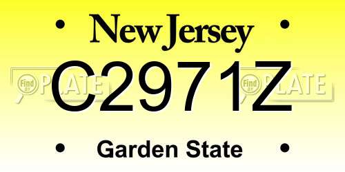 C2971Z New Jersey License Plate