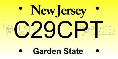 C29CPT New Jersey License Plate