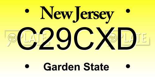 C29CXD New Jersey License Plate