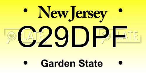 C29DPF New Jersey License Plate