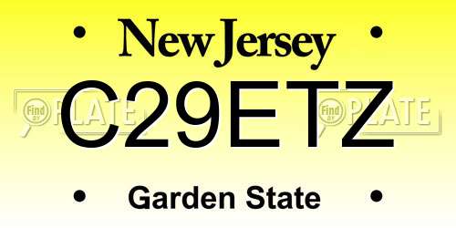 C29ETZ New Jersey License Plate