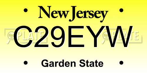 C29EYW New Jersey License Plate