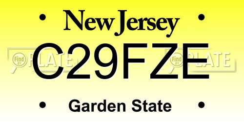 C29FZE New Jersey License Plate