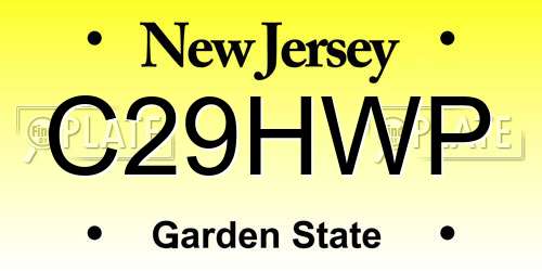 C29HWP New Jersey License Plate