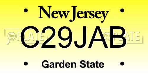 C29JAB New Jersey License Plate