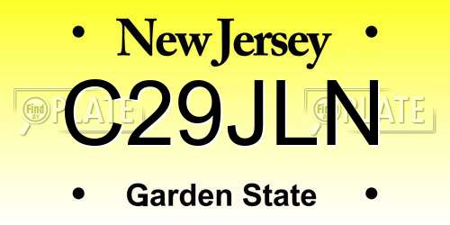 C29JLN New Jersey License Plate
