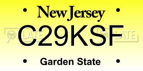 C29KSF New Jersey License Plate