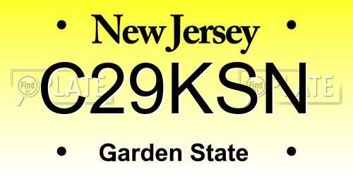 C29KSN New Jersey License Plate