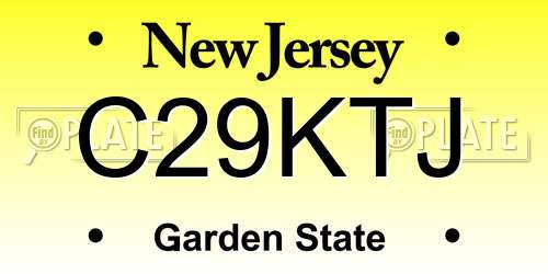 C29KTJ New Jersey License Plate