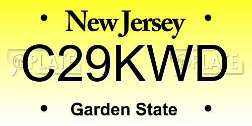 C29KWD New Jersey License Plate