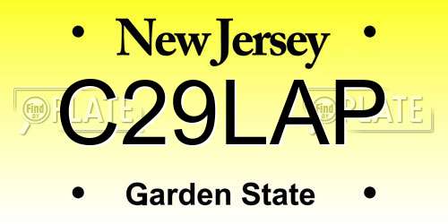 C29LAP New Jersey License Plate