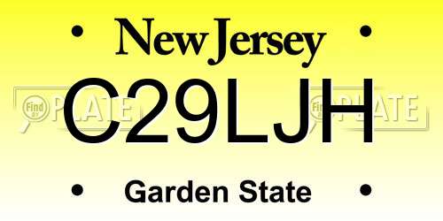 C29LJH New Jersey License Plate