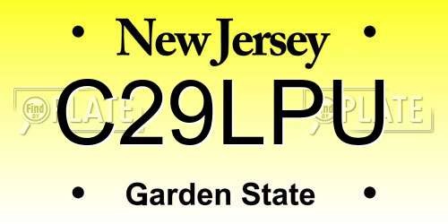C29LPU New Jersey License Plate