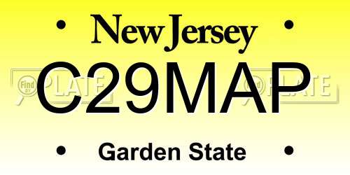 C29MAP New Jersey License Plate