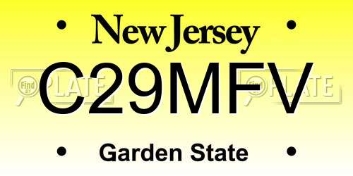 C29MFV New Jersey License Plate