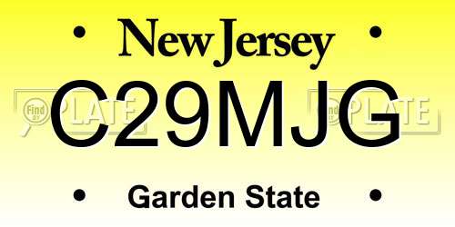 C29MJG New Jersey License Plate