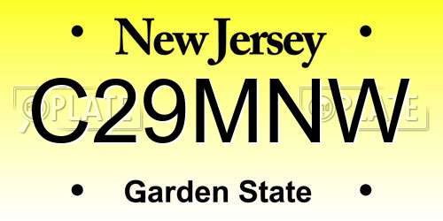 C29MNW New Jersey License Plate