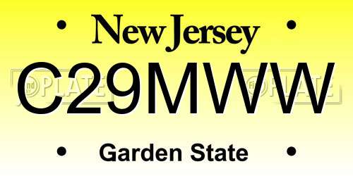 C29MWW New Jersey License Plate