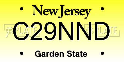 C29NND New Jersey License Plate
