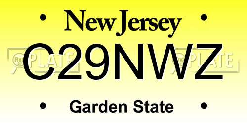 C29NWZ New Jersey License Plate