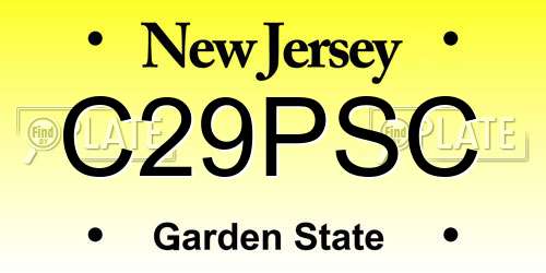 C29PSC New Jersey License Plate