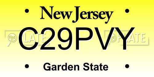 C29PVY New Jersey License Plate