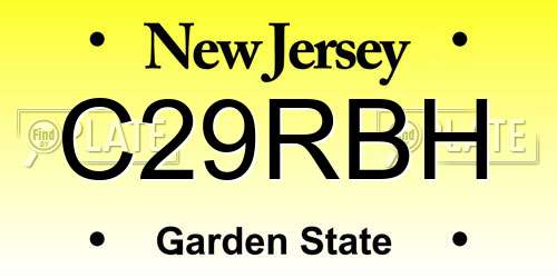 C29RBH New Jersey License Plate