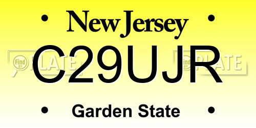 C29UJR New Jersey License Plate