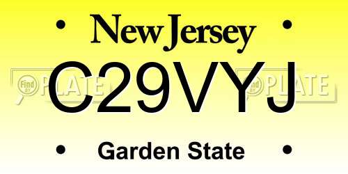 C29VYJ New Jersey License Plate