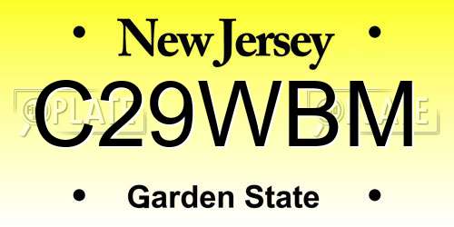 C29WBM New Jersey License Plate