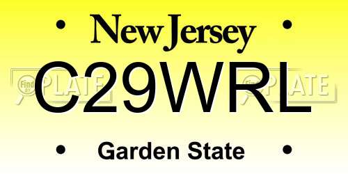 C29WRL New Jersey License Plate