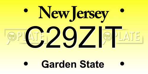C29ZIT New Jersey License Plate