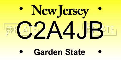 C2A4JB New Jersey License Plate