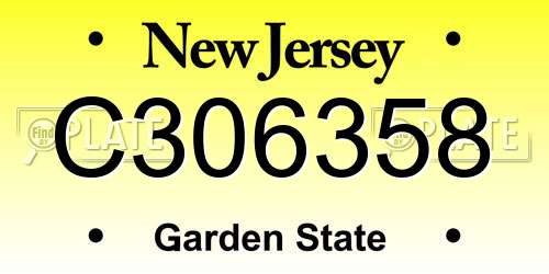 C306358 New Jersey License Plate