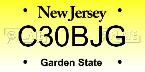 C30BJG New Jersey License Plate