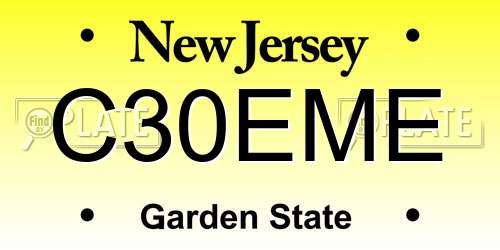 C30EME New Jersey License Plate