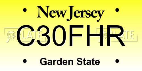C30FHR New Jersey License Plate