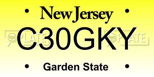 C30GKY New Jersey License Plate