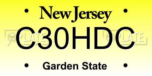 C30HDC New Jersey License Plate