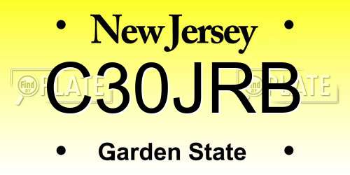 C30JRB New Jersey License Plate