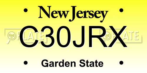 C30JRX New Jersey License Plate