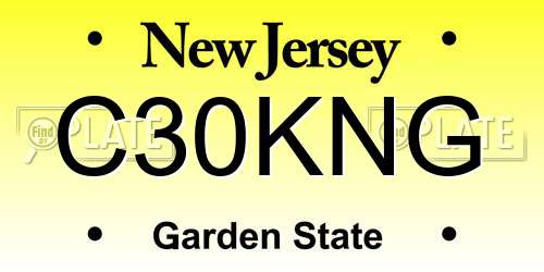 C30KNG New Jersey License Plate