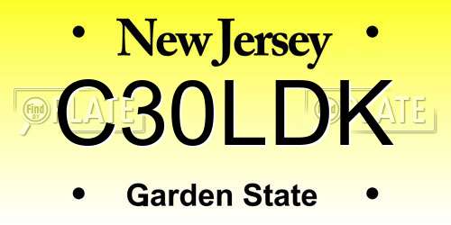 C30LDK New Jersey License Plate