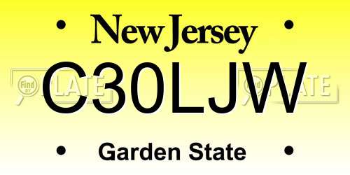 C30LJW New Jersey License Plate
