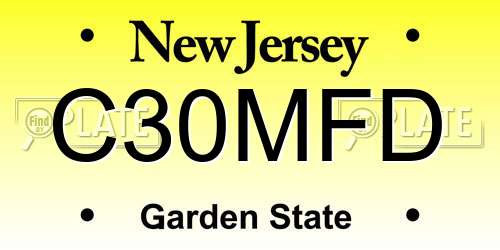 C30MFD New Jersey License Plate