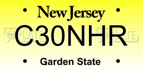 C30NHR New Jersey License Plate