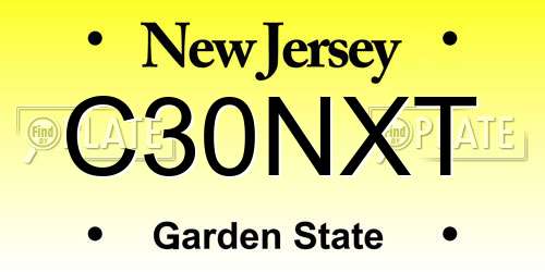 C30NXT New Jersey License Plate