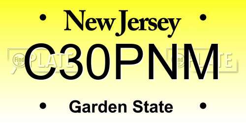 C30PNM New Jersey License Plate