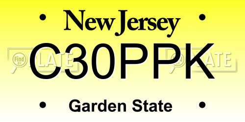 C30PPK New Jersey License Plate
